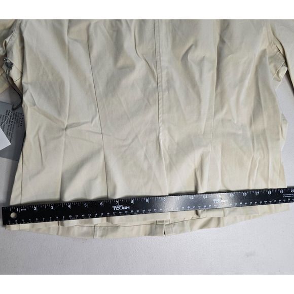 Classiques Entier Women's L Petite Beige Tan Button Down 3/4 Sleeve Collar NWT - Picture 11 of 16